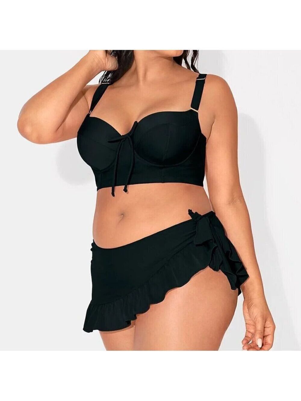 Smart & Sexy Women's Plus-Size Long Lined Underwire Swim Bikini Top.